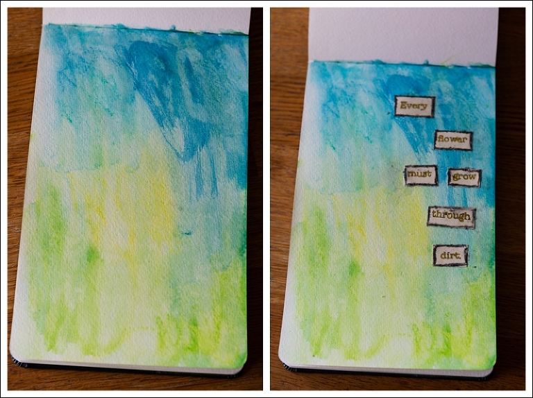 creating a layered art journal page