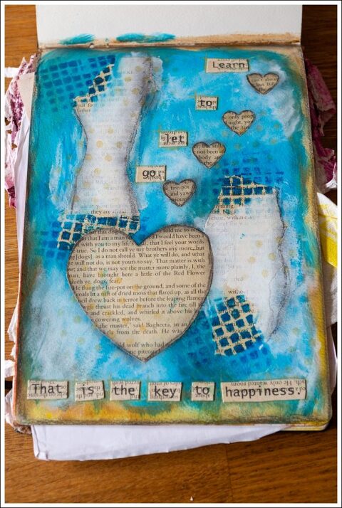 creating a layered art journal page
